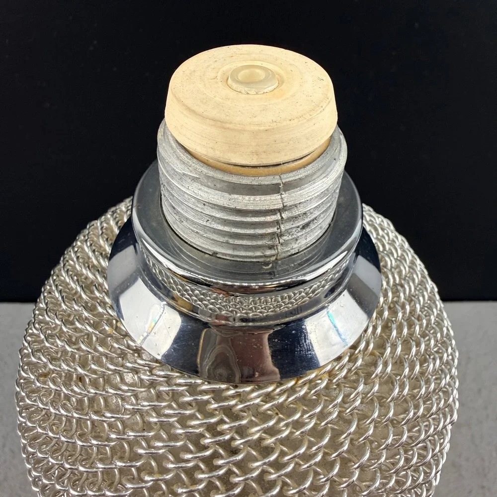 VTG Merkuria Glass Soda Siphon Wire Mesh Seltzer Bottle MCM Barware Kovo - Picture 11 of 11